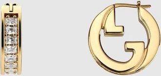 Gucci Blondie Crystal Mini Earrings, Gold-toned metal, Gold-toned metal