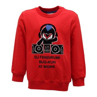 Fendi Jmh054 95N F0Bv4 Sweatshirt - male - Fendi - Kids Sweatshirts - Red - 6 Y - Kids