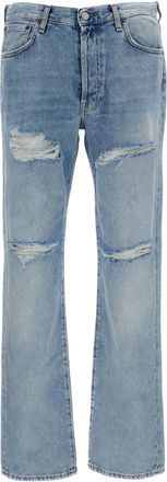 Acne Studios Blue Mid Rise Distressed Jeans