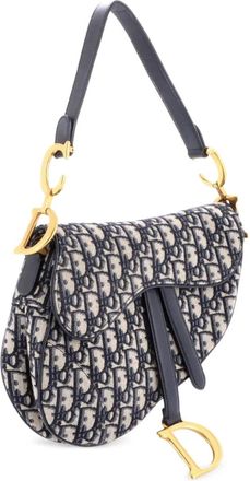 Dior Saddle Handbag Oblique Canvas Medium shoulder bag - Blauw