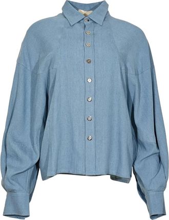 Maicazz Scarlet Blouse - Dames - Spijkeroverhemden - Blauw - L - Denim - Overhemden