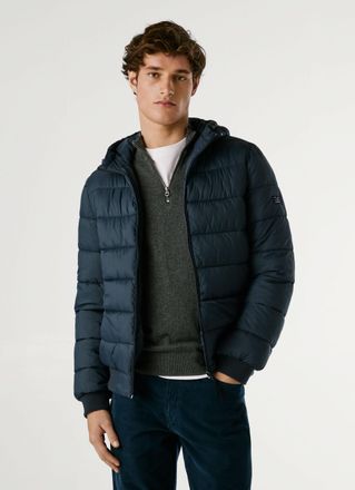Pepe Jeans London Steppjacke PEPE JEANS PUFFER HOOD, Herren, Gr. L, blau (dulwich blau), Web, Obermaterial: 100% Polyamid, unifarben, regular fit, Rippb&uuml;ndchen, Jacken 