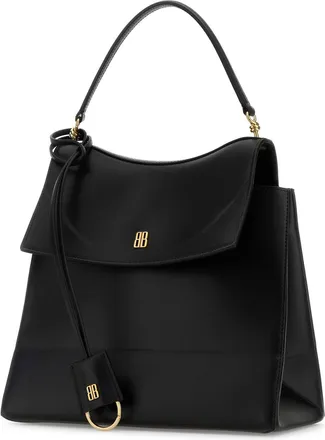 Balenciaga Womens Handle Top Bag Black Calf