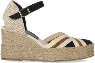 Paloma Barcel&oacute; Sicily Wedge Espadrille van canvas - Dames - Sleehakken - Zwart - 39 EU - Schoenen