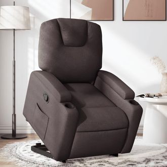 vidaXL Sill&oacute;n Reclinable Elevable Tela Marr&oacute;n Oscuro Vidaxl