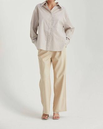 Crescent Zoya Vegan Leather Pants In Bone