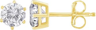 House of Brilliance 18K Yellow Gold 1-1/2 Ct Near Colorless Diamond Classic 6-Prong Stud Earrings at Nordstrom