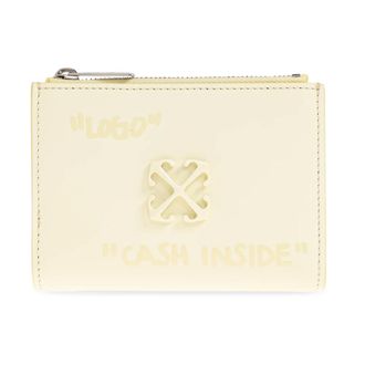 Off-white Wallets & Cardholders, female, Yellow, Size: ONE SIZE Leather wallet