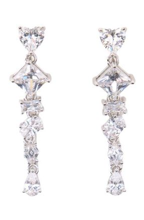 Maje Rhinestone heart earrings in Cristal at Nordstrom