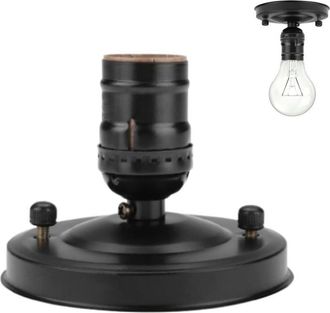 OEM Portal&aacute;mparas De Techo E26 E27, Base De Portal&aacute;mparas De Pared Vintage, Juego De Bombillas Decorativas, Portal&aacute;mparas Para L&aacute;mpara Colgante, Negro