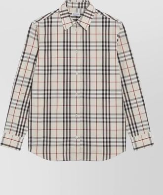 Burberry long sleeve checked pattern womens top