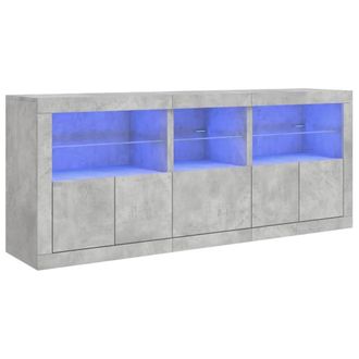 Berkfield Home Sideboard with LED Lights Concrete Grey 162x37x67 cm | Size: 162 x 37 x 67 cm