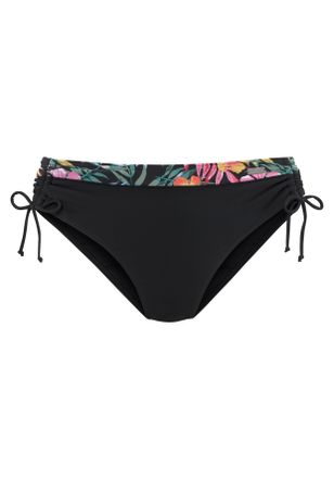 Venice Beach Bikini-Hose VENICE BEACH Summer, Damen, Gr. 36, N-Gr, schwarz (schwarz, bedruckt), Polyamid, bedruckt, floral, Badehosen Bikini-Hose, in h&ouml;her geschni
