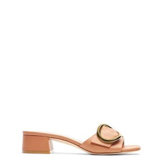 Stuart Weitzman Ambachtelijke sandaal met band en gesp - Dames - Sandalen - Beige - 36 1/2 EU - Schoenen