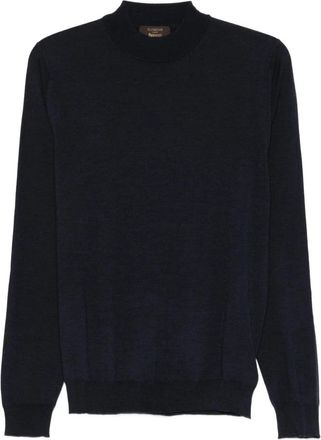 Zanone Lupetto - Heren - Ronde hals truien - Blauw - M - Wol - Truien & Vesten