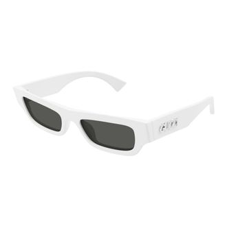 Gucci Rechthoekige Zonnebril - Heren - Zonnebrillen - Wit - 52 MM - Accessoires