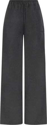 Alexander Wang Broek met elastische tailleband - Dames - Straight fit broeken - Grijs - XS - Leer - Broeken
