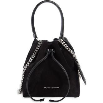 Stuart Weitzman Mini Rae Suede Bucket Bag in Black at Nordstrom Rack