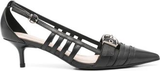 Pinko Leren pumps met halfhoge hak - Dames - Pumps - Zwart - 36 EU - Leer - Schoenen