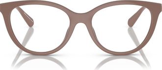 Emporio Armani 53mm Cat Eye Optical Glasses in Shiny Havana/clear at Nordstrom