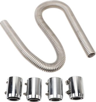 OEM Kit De Manguera Flexible De 48 Pulgadas Para Refrigeraci&oacute;n De Radiador, Conjunto De Disipaci&oacute;n Universal De Acero Inoxidable Resistente Al Calor Con 4