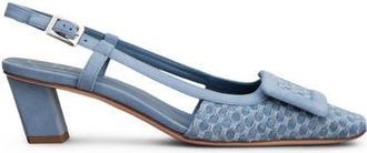 Roger Vivier Covered Buckle Jacquard Slingback Pump in Cielo Scuro/Nuvola at Nordstrom, Size 8.5Us