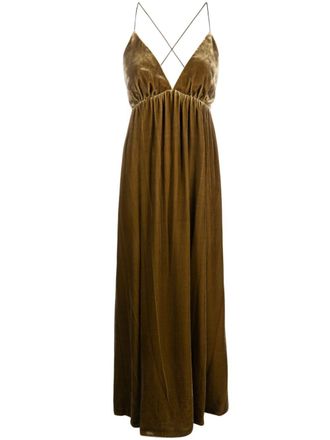 Zimmermann Sensory velvet maxi dress - women - Silk/Viscose/Polyester - 0 - Green