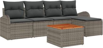 vidaXL Vidaxl - Garden Sofa Set 6 pcs Grey