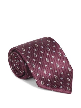 Brioni paisley-motif tie - Rosso