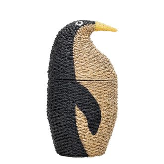 Bloomingville Aufbewahrungskorb Pinguin, &Oslash; 37 x H 69 cm, natur / schwarz