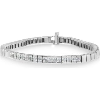 House of Brilliance 14K White Gold 1.00 cttw Princess Cut Diamond Bracelet at Nordstrom