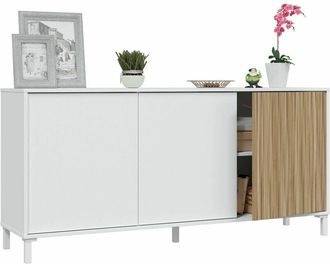 Forés Aparador 3 puertas Tempus natural y blanco