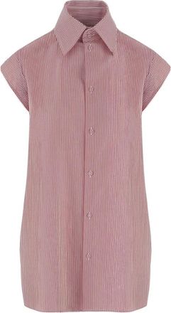 ARMARIUM Malik Sleeveless Striped Shirt - Dames - Overhemden - Rood - S - Katoen - Overhemden