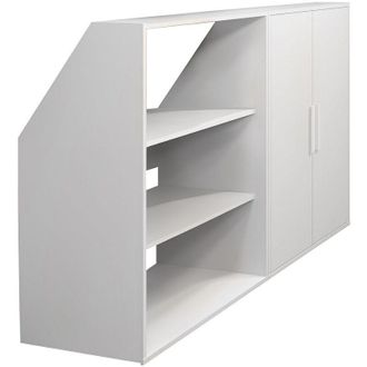 Vente-Unique Vente-unique - Mobile per mansarda 2 ante e 2 scaffali Bianco - adezio