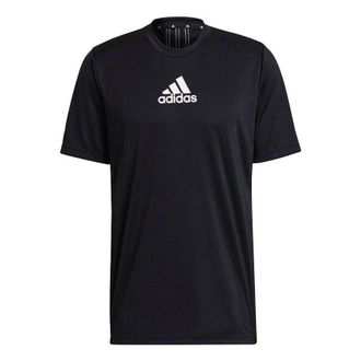 adidas Logo Printing Training Sports Round Neck Short Sleeve Black GM2126