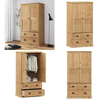 vidaXL Armadio VIGO 90x55x170 cm in Legno Massello di Pino - Armadio in pino - Armadio con cassetti