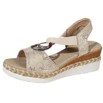 Generic Sandals for Women Summer Espadrilles Platform Wedge Sandal with Arch Support Casual Open Toe Ankle Strap Platform Sandals Comfortable Breathable Ortho