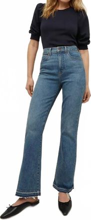 Veronica Beard Carson Ankle Flare With Let Down Jean In Blue