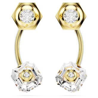 Swarovski Numina Pierced Earrings Gold Shiny White