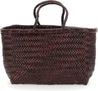 Dragon Diffusion Womens Handbag Bamboo Triple Jump Small Brown Leather Handbags Hand Bags