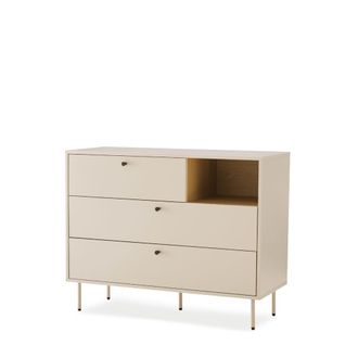 Koketto Home C&oacute;moda de 3 cajones y hueco color beige