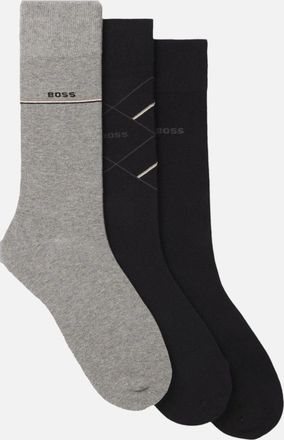 HUGO BOSS Mens BOSS Black 3PRS Giftset Icon CC Socks 001 Black - Size: 16/14.5/8/15/8.5/15.5/9/13/13.5/14/6.5/7/7.5/11.5/5/12/5.5/12.5/6/3.5/3/10.5/4/11/4.5/2