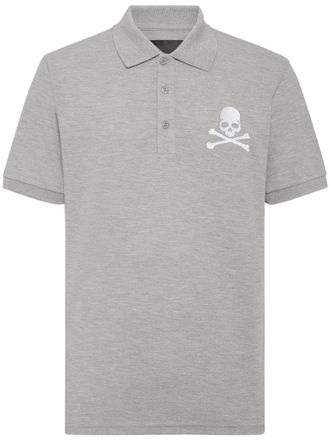 Philipp Plein Poloshirt met geborduurde doodskop - Grijs