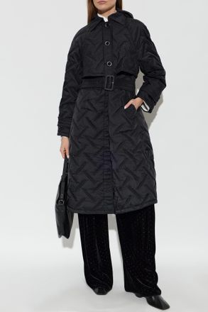 Emporio Armani Quilted Coat, Womens, Black