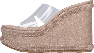 Casadei Wedges - Dames - Sleehakken - Beige - 37 EU - Leer - Schoenen