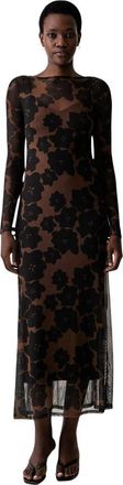 Never Fully Dressed Gebreide Maxjurk - Dames - Maxi kleedjes - Bruin - XS - Polyester - Kleedjes