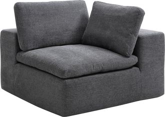 Vente-Unique Poltrona angolare destra in tessuto grigio antracite - CORTOLINE