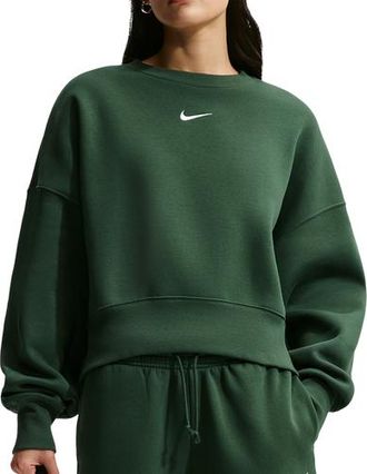 Nike Womens NSW Style Fleece Crew OOS - Fir/Sail Size XXL