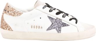 Golden Goose White Superstar Glitter Star Leather Sneakers