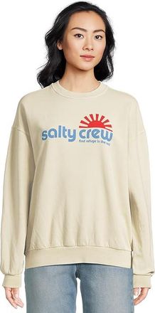Salty Crew Fun In The Sun Crew Womens Sweatshirt White : LG, Cotton/Fleece/Polyester